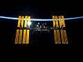 Rymdstationen ISS i motljus
